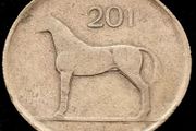 [#2120] - Ireland 1986 | ERROR Weak Strike | 20 Pence | Horse | KM.25