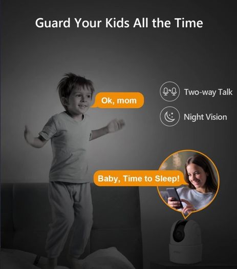 Camera Indoor 1080P Pet Dog Camera, 360 Degree Home Security Wireless IP Baby Camera, 10m Smart Night Vision, 2 Way Audio, Human Motion Sound Detection, Smart Tracking, Privacy Mode, Work with Alexa (FREE POSTAGE)