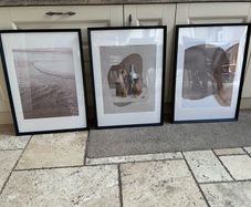 large black frames and prints x3