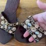 Handmade Vietnamese wooden wedge shoes size 6 Image 5