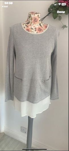 top grey with shirt end style size 12