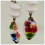 Retro Murano Millefiori Glass Long Drop Clip On Earrings Image 6