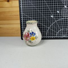 Vintage Handbemalt Porcelain Vase German 4 Inches Flowers Antique Collectable