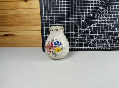 Vintage Handbemalt Porcelain Vase German 4 Inches Flowers Antique Collectable