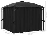 Gazebo with Curtains 300x300x265 cm Anthracite