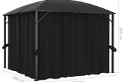 Gazebo with Curtains 300x300x265 cm Anthracite