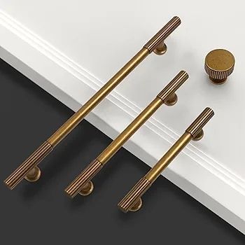 10 Pack Antique Brass Cabinet Pulls 5 Inch(128mm) Hole Centers Kitchen Cabinet Handles Solid Zinc Alloy Cabinet Hardware Drawer Pulls