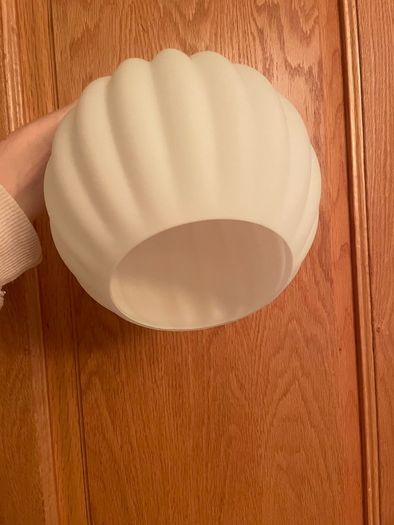 Two brand-new matching shades,  glass shade in opaline glass