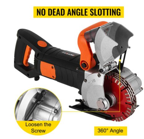 Electric Wall Chaser 4KW Seamless Groove Cutting Machine 133mm Steel Concrete Circular Saw Slotting Tool Set