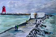 poolbeg lighthouse watercolour