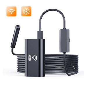 720P 8mm Lens HD Drain Wifi Endoscope Camera USB Camera Semi-rigid Cable Waterproof Iphone Android Wireless Car Inspection Borescope