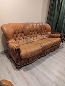 Vintage Leather Couch Set