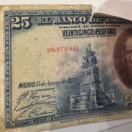 Spain 25 Pesetas 1928 Banknote