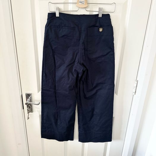 Whistles High Rise Wide Leg Cropped Trousers UK8