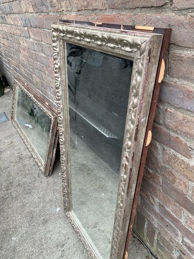 pair of vintage ornate framed mirrors old pub window divider originally mounted back to back