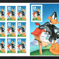 1999 USA Looney Tunes Daffy Duck Commemorative Stamp Sheetlet Mint Never Hinged (MNH)