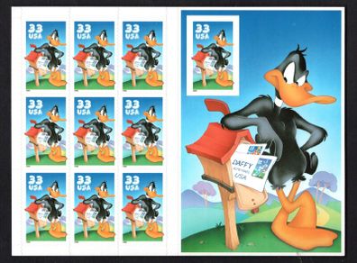 1999 USA Looney Tunes Daffy Duck Commemorative Stamp Sheetlet Mint Never Hinged (MNH)