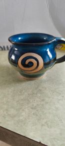 Jack O'Patsy Blue & Green Swirl Round Belly Mug Hand Crafted Ireland
