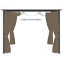 Gazebo with Curtains 3x3 m Taupe Steel Image 5