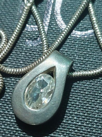 Sterling silver necklace with stone