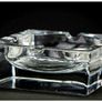 Large Mid Century Modernist JG Durand Franch Crystal Ashtray Image 3