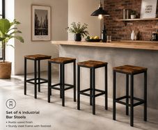 Industrial Bar Stools Set of 4