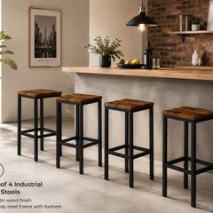 Industrial Bar Stools Set of 4