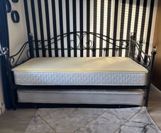 metal day bed with trundle with underbed