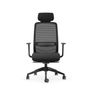 NV High Back Swivel Mesh Chair Black Frame with adjustable arms and headrest Image 3