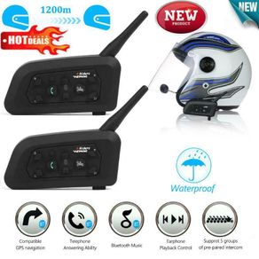 2pcs 1200m Bluetooth3.0 Intercom Motorcycle Motorbike Motor Cycle Bike Helmet Interphone Interphone Headset Microphone