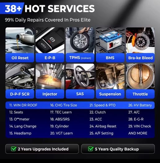 New LAUNCH X431 PROS ELITE OBD2 Diagnostic Tool Bidirectional Car Scan Tool, ECU Coding, FCA SGW AutoAuth, CANFD & DOIP, 38+ Reset, All-System Diagnostics, Active Tests, VAG Guided Functions, 2 Years Update No bluethoot cable type diagnosis OBD