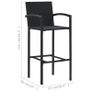 3 Piece Garden Bar Set Black Image 7