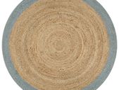 Handmade Rug Jute with Olive Green Border 150 cm