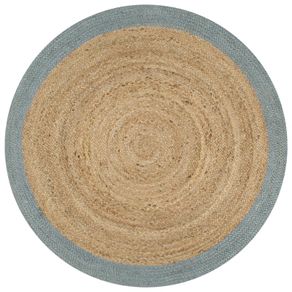 Handmade Rug Jute with Olive Green Border 150 cm