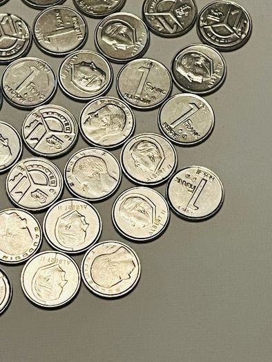 Belgian 1 Franc Coins. Bundle. 1990s. Around 150 in total