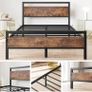 Double Bed Frames with Wood Headboard Image 5
