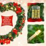 FREE SHIPPING 9FT Christmas Garland Decorations, 2.7M Wreath Garlands Decorations Xmas for Fireplaces Stairs, Christmas Garlands with Lights, Red Flower and Red Ball, Holiday, Wedding Party Decoration Image 3