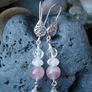 Sterling silver,Rose Quartz,Moonstone earrings,New,Gift Image 2