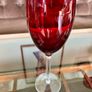 Vintage Italian Hand Blown Ruby Red Wine or Water Goblets 23 cm Tall Image 8