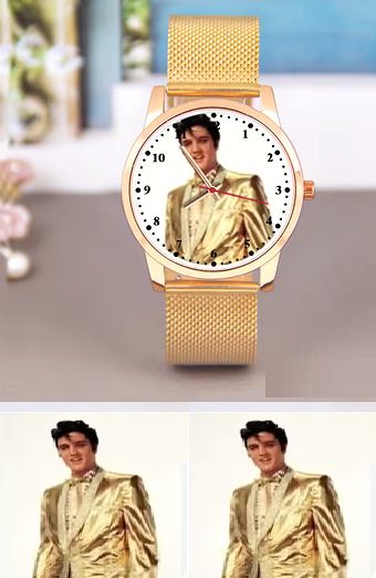 Elvis. rose gold. large 38mm dial wristwatch