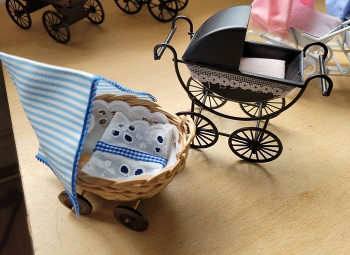Prams for dolls house nursery