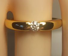 Solid Band Ring with Moissanite Gemstone