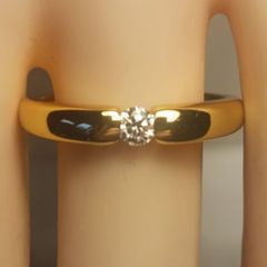 Solid Band Ring with Moissanite Gemstone