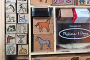Horse themed craft rubber stamps set.