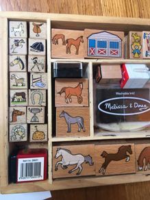 Horse themed craft rubber stamps set.