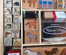 Horse themed craft rubber stamps set.