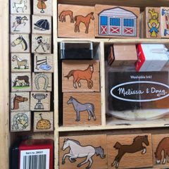 Horse themed craft rubber stamps set.