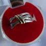 Vintage 9Ct Yellow Gold 375 and Sterling Silver 925 Ring,  Hallmarked 375 - 925  , 3,74g size N1/2 Image 4