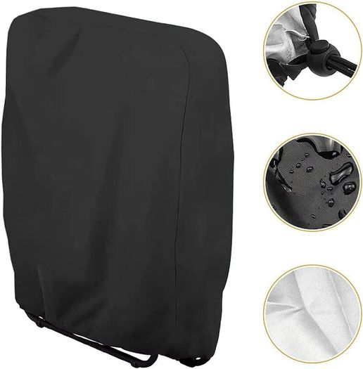 Black Chair Cover,Outdoor Folding Chair Cover Waterproof Dustproof and UV Resistant