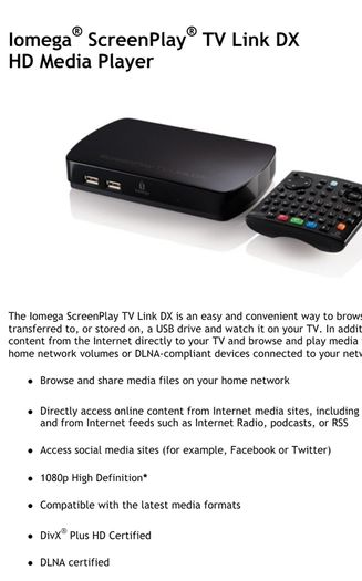 Media Player Iomega 1TB